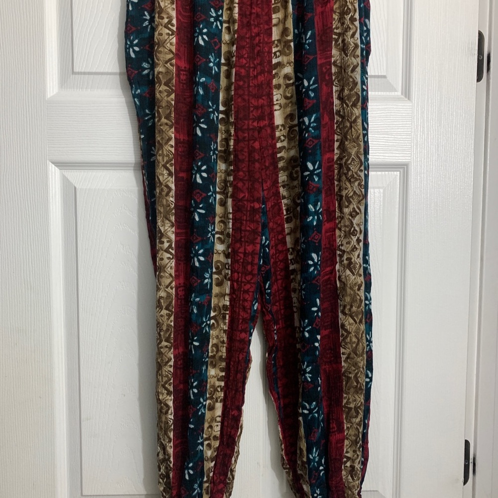 Striped Multicolor Women’s Harem Pants - Comfortable Casual Lounge Wear
